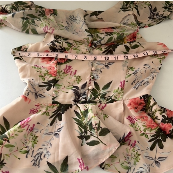 NWT Parker floral flutter sleeve peplum top size xs - Picture 10 of 13
